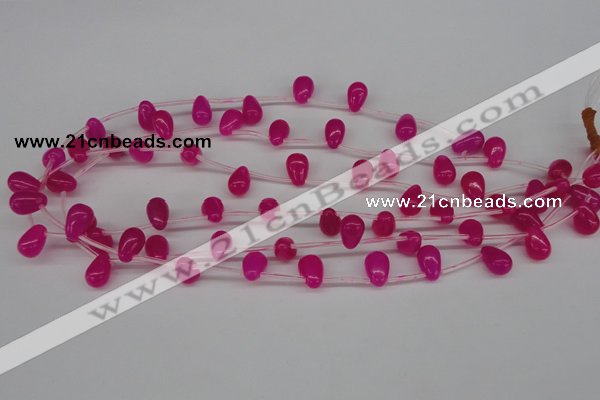 CCN451 15.5 inches Top-drilled 8*12mm teardrop candy jade beads