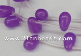 CCN453 15.5 inches Top-drilled 8*12mm teardrop candy jade beads