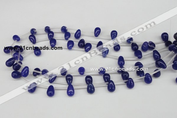 CCN455 15.5 inches Top-drilled 8*12mm teardrop candy jade beads