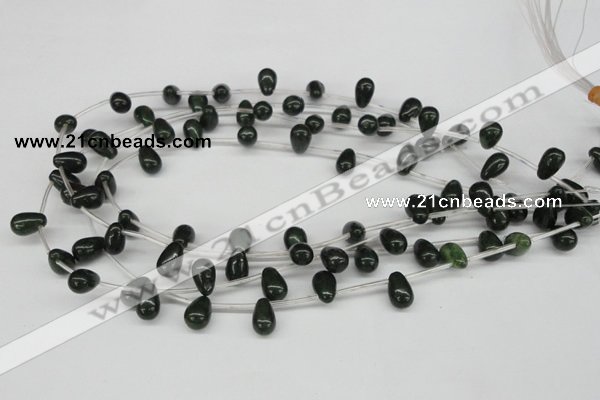 CCN456 15.5 inches Top-drilled 8*12mm teardrop candy jade beads