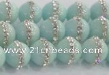 CCN4611 15.5 inches 8mm round candy jade with rhinestone beads