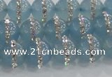 CCN4616 15.5 inches 8mm round candy jade with rhinestone beads