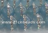 CCN4618 15.5 inches 12mm round candy jade with rhinestone beads