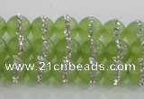 CCN4620 15.5 inches 6mm round candy jade with rhinestone beads