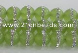 CCN4621 15.5 inches 8mm round candy jade with rhinestone beads