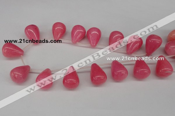 CCN465 15.5 inches Top-drilled 18*25mm teardrop candy jade beads