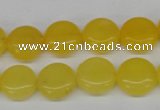 CCN475 15.5 inches 12mm flat round candy jade beads wholesale