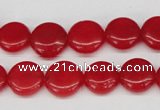 CCN476 15.5 inches 12mm flat round candy jade beads wholesale