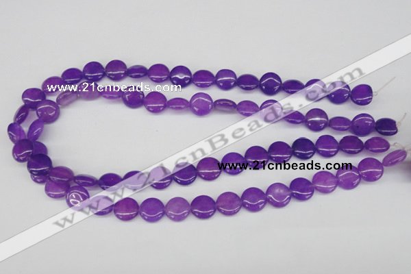 CCN478 15.5 inches 12mm flat round candy jade beads wholesale