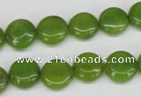 CCN482 15.5 inches 12mm flat round candy jade beads wholesale