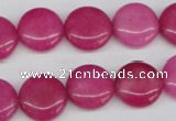 CCN486 15.5 inches 14mm flat round candy jade beads wholesale