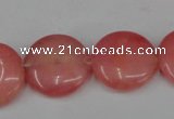 CCN495 15.5 inches 20mm flat round candy jade beads wholesale