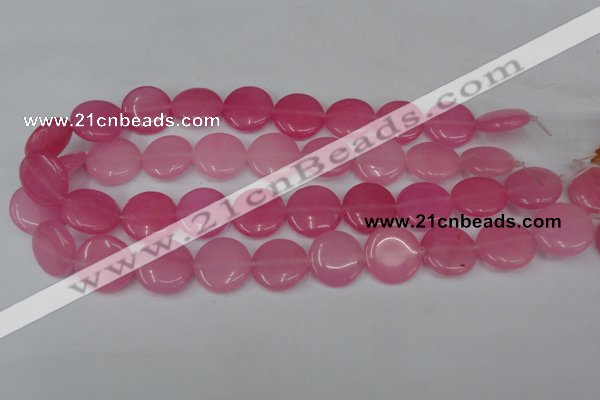 CCN498 15.5 inches 20mm flat round candy jade beads wholesale
