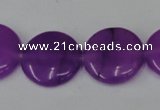 CCN501 15.5 inches 20mm flat round candy jade beads wholesale