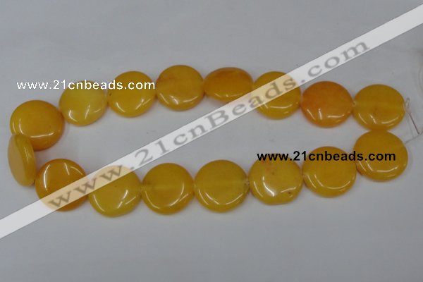 CCN505 15.5 inches 25mm flat round candy jade beads wholesale