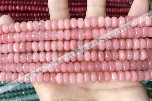 CCN5139 15 inches 5*8mm faceted rondelle candy jade beads