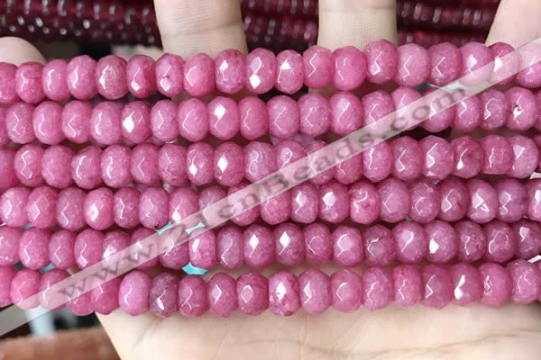 CCN5141 15 inches 5*8mm faceted rondelle candy jade beads