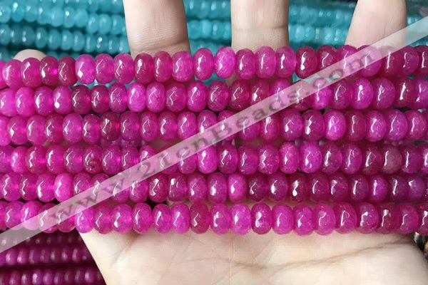 CCN5142 15 inches 5*8mm faceted rondelle candy jade beads