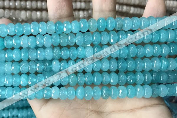 CCN5149 15 inches 5*8mm faceted rondelle candy jade beads