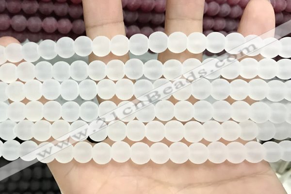 CCN5570 15 inches 8mm round matte candy jade beads Wholesale