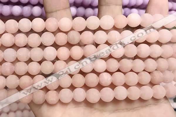 CCN5584 15 inches 8mm round matte candy jade beads Wholesale