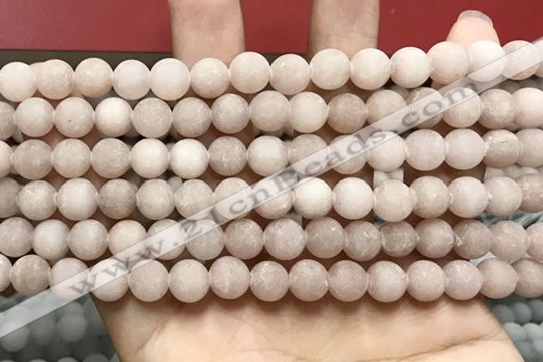 CCN5590 15 inches 8mm round matte candy jade beads Wholesale