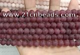 CCN5597 15 inches 8mm round matte candy jade beads Wholesale