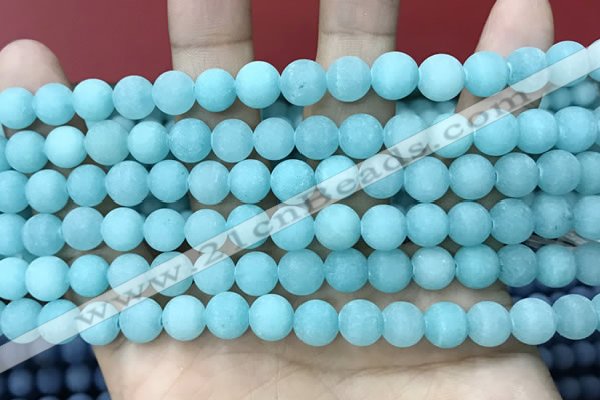 CCN5607 15 inches 8mm round matte candy jade beads Wholesale