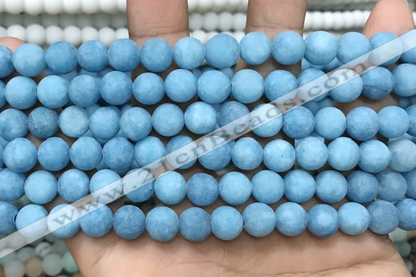 CCN5611 15 inches 8mm round matte candy jade beads Wholesale