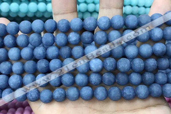 CCN5612 15 inches 8mm round matte candy jade beads Wholesale