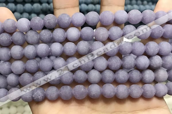 CCN5625 15 inches 8mm round matte candy jade beads Wholesale