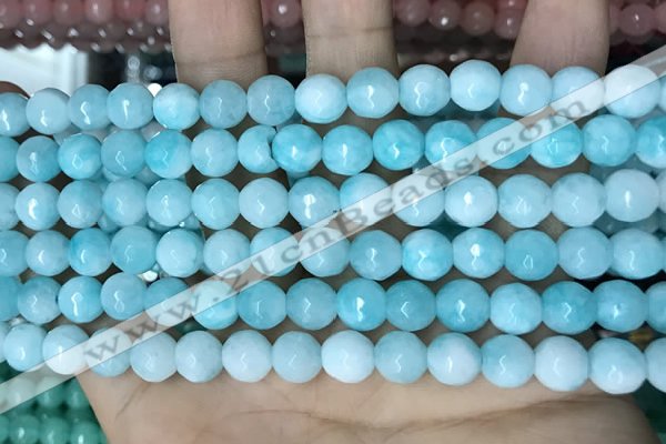 CCN5655 15 inches 8mm faceted round candy jade beads