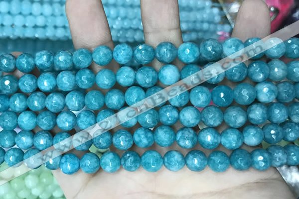 CCN5662 15 inches 8mm faceted round candy jade beads