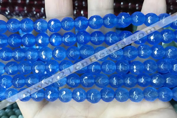 CCN5664 15 inches 8mm faceted round candy jade beads