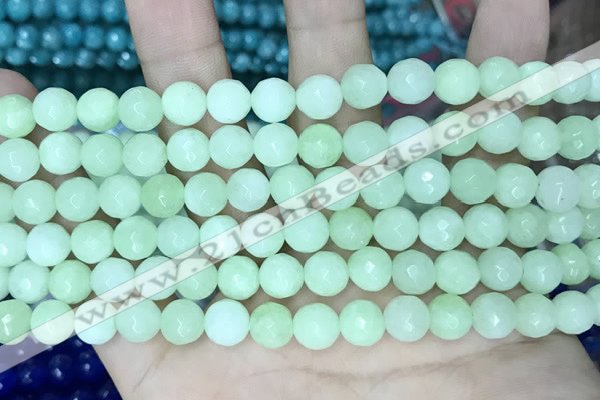 CCN5668 15 inches 8mm faceted round candy jade beads