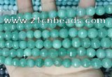 CCN5672 15 inches 8mm faceted round candy jade beads