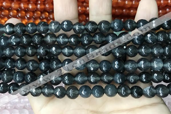 CCN5701 15 inches 8mm faceted round candy jade beads