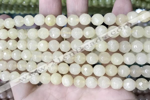 CCN5704 15 inches 8mm faceted round candy jade beads