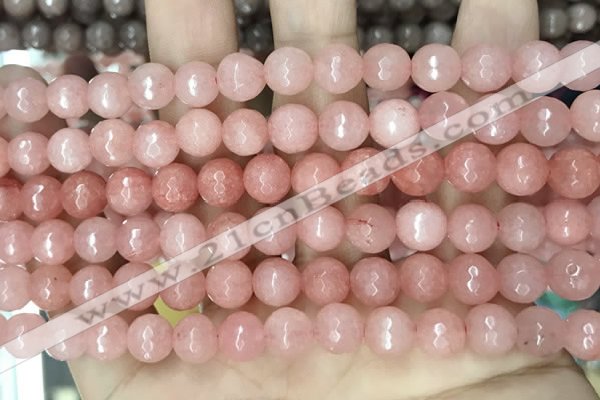 CCN5715 15 inches 8mm faceted round candy jade beads