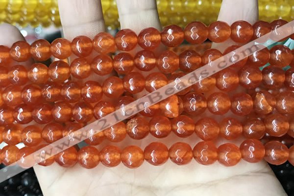 CCN5734 15 inches 8mm faceted round candy jade beads