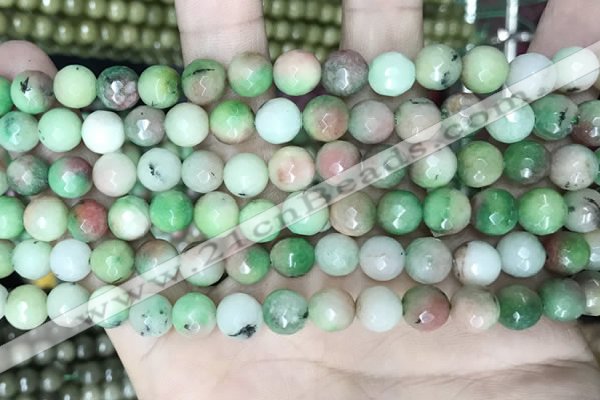 CCN5740 15 inches 8mm faceted round candy jade beads