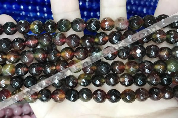 CCN5745 15 inches 8mm faceted round candy jade beads