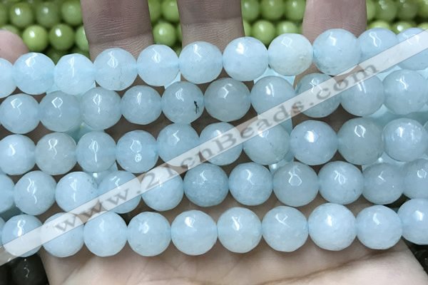 CCN5780 15 inches 10mm faceted round candy jade beads