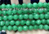 CCN5787 15 inches 10mm faceted round candy jade beads