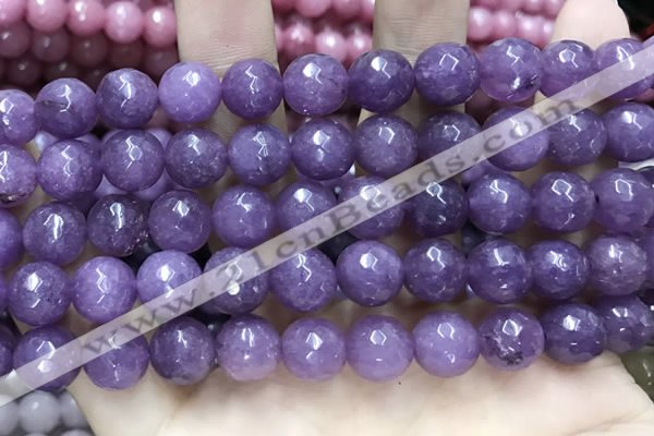 CCN5797 15 inches 10mm faceted round candy jade beads