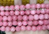 CCN5802 15 inches 10mm faceted round candy jade beads