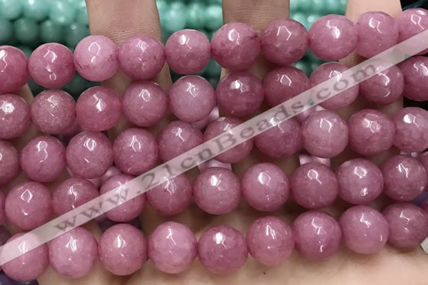 CCN5803 15 inches 10mm faceted round candy jade beads