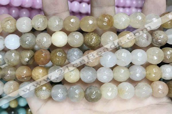 CCN5823 15 inches 10mm faceted round candy jade beads