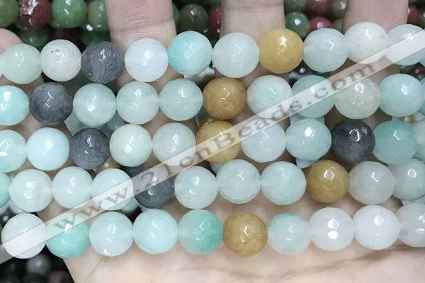 CCN5830 15 inches 10mm faceted round candy jade beads