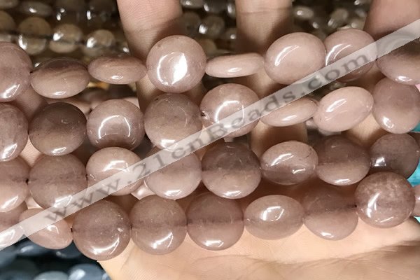 CCN5865 15 inches 15mm flat round candy jade beads Wholesale